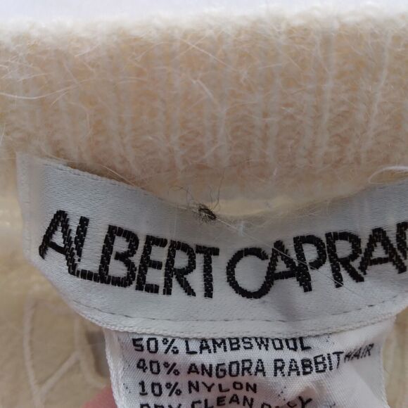 Vintage Albert Capraro Lambswool Angora Rabbit Hair V-Neck Womens Sweater Small - Picture 5 of 8
